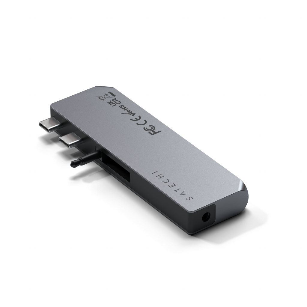 Satechi Aluminium Pro Hub Mini (1xUSB4 96W up to 6K 60Hz display output, 2 x USB-A 3.0, 1xEthernet, 1xUSB-C, 1xAudio) - Space Grey