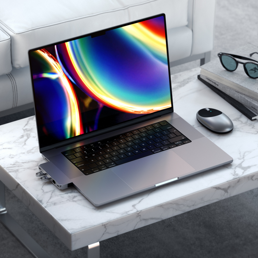 Satechi Aluminium Pro Hub Mini (1xUSB4 96W up to 6K 60Hz display output, 2 x USB-A 3.0, 1xEthernet, 1xUSB-C, 1xAudio) - Space Grey