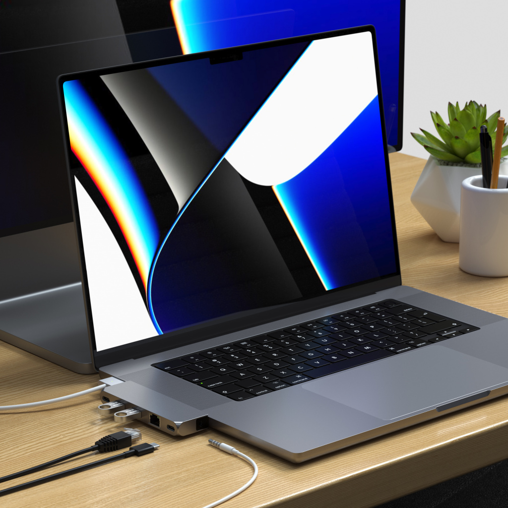 Satechi Aluminium Pro Hub Mini (1xUSB4 96W up to 6K 60Hz display output, 2 x USB-A 3.0, 1xEthernet, 1xUSB-C, 1xAudio) - Space Grey