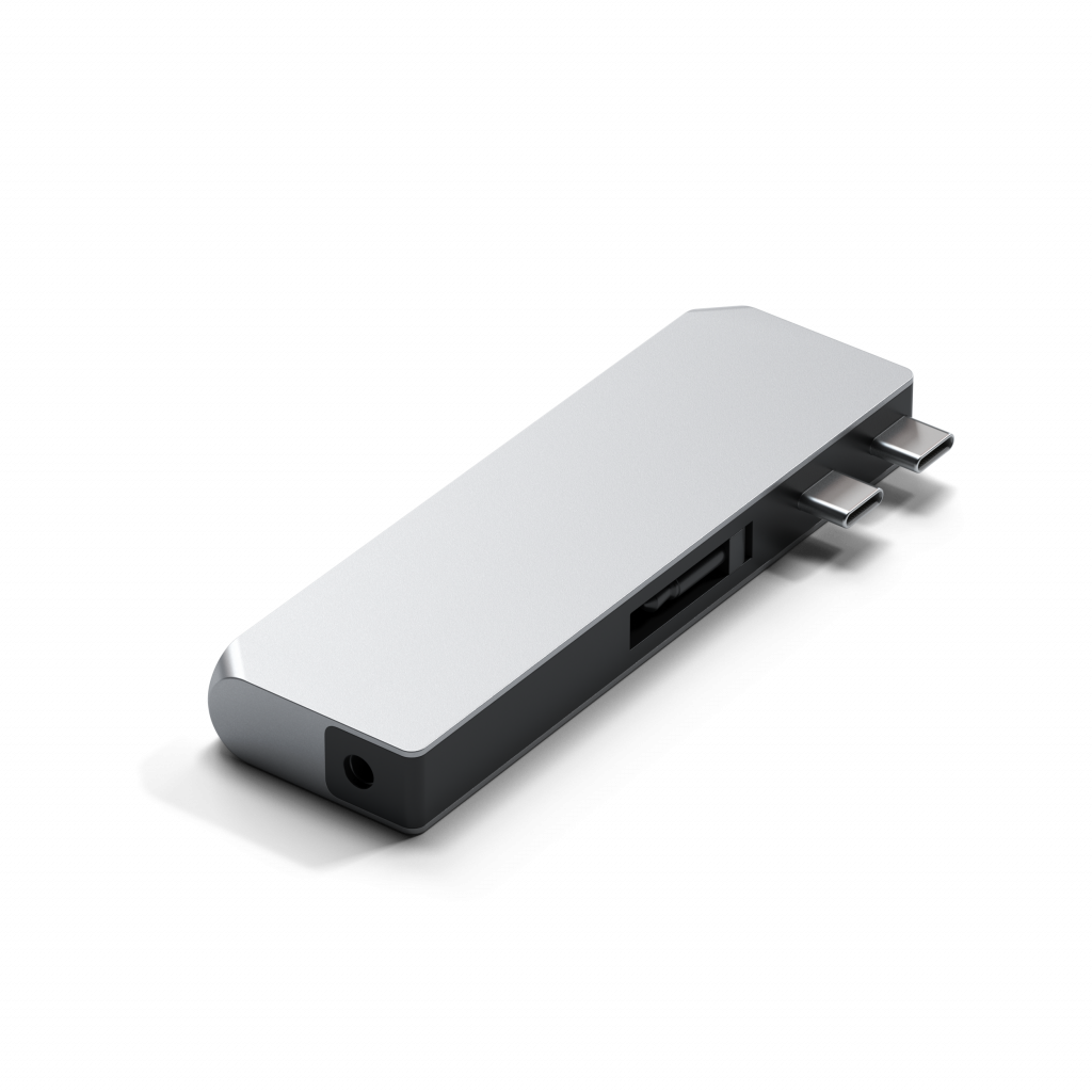Satechi Aluminium Pro Hub Mini (1xUSB4 96W up to 6K 60Hz display output, 2 x USB-A 3.0, 1xEthernet, 1xUSB-C, 1xAudio) - Silver