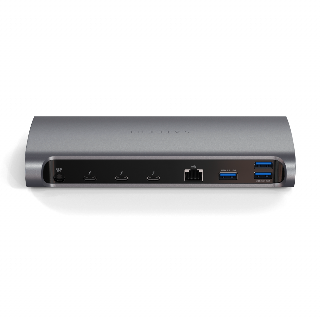 Satechi Aluminium Thunderbolt 4 Dock (1xT4 P 96W,3x T4 40Gbps 15W,Ethernet,3xUSB-A 3.2 10 Gbps,1xUSB-A 2.0 charging,SDcard,3.5mm audio) EU version - Space Grey