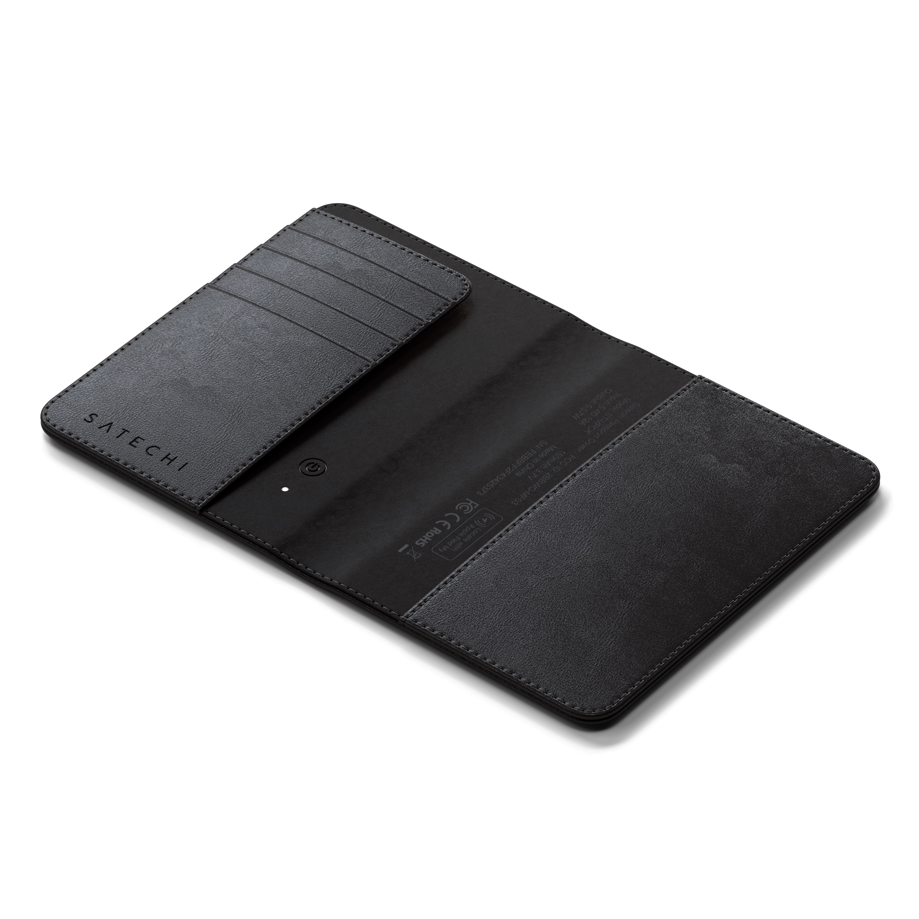 Satechi Vegan-Leather Passport Cover w Find My - Black