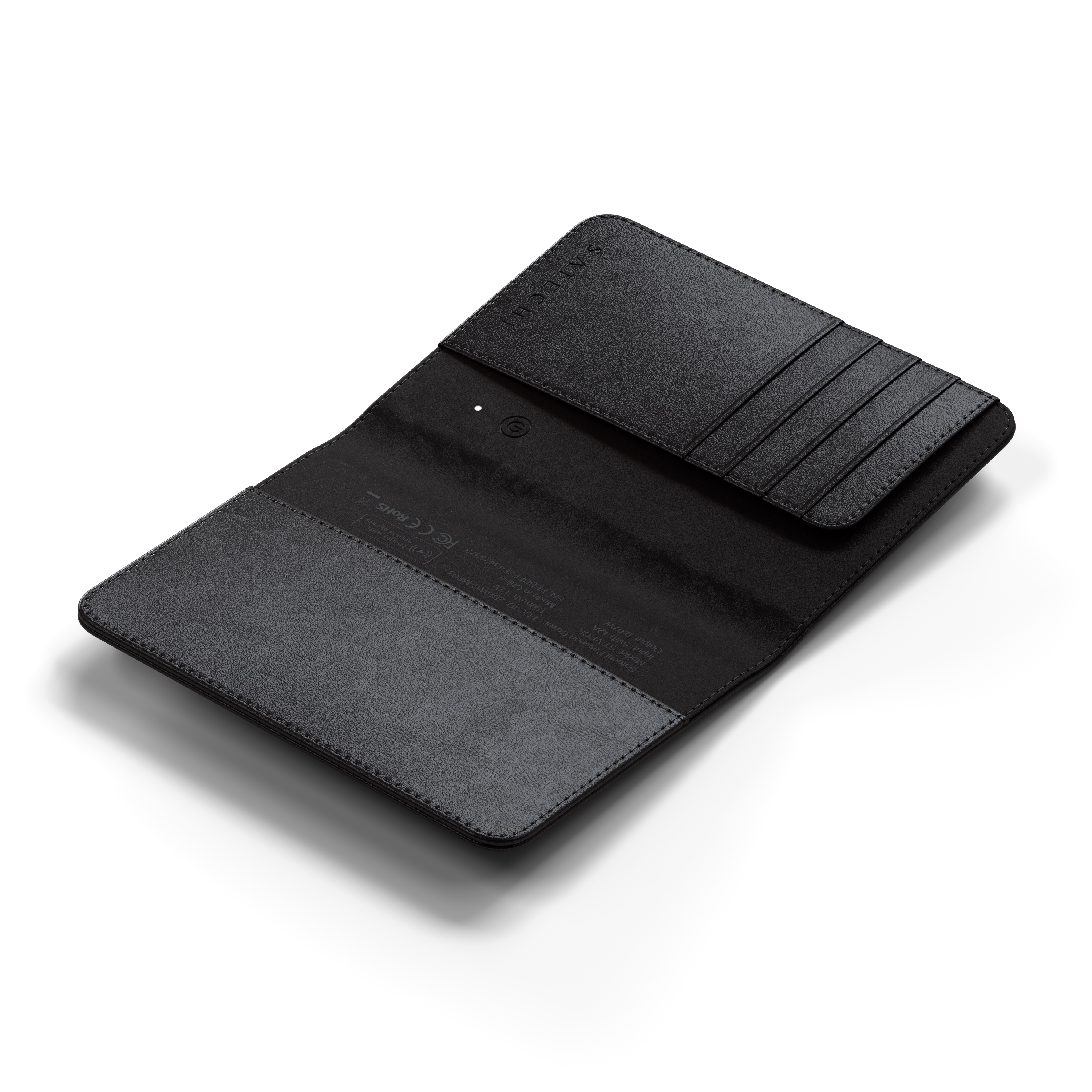 Satechi Vegan-Leather Passport Cover w Find My - Black