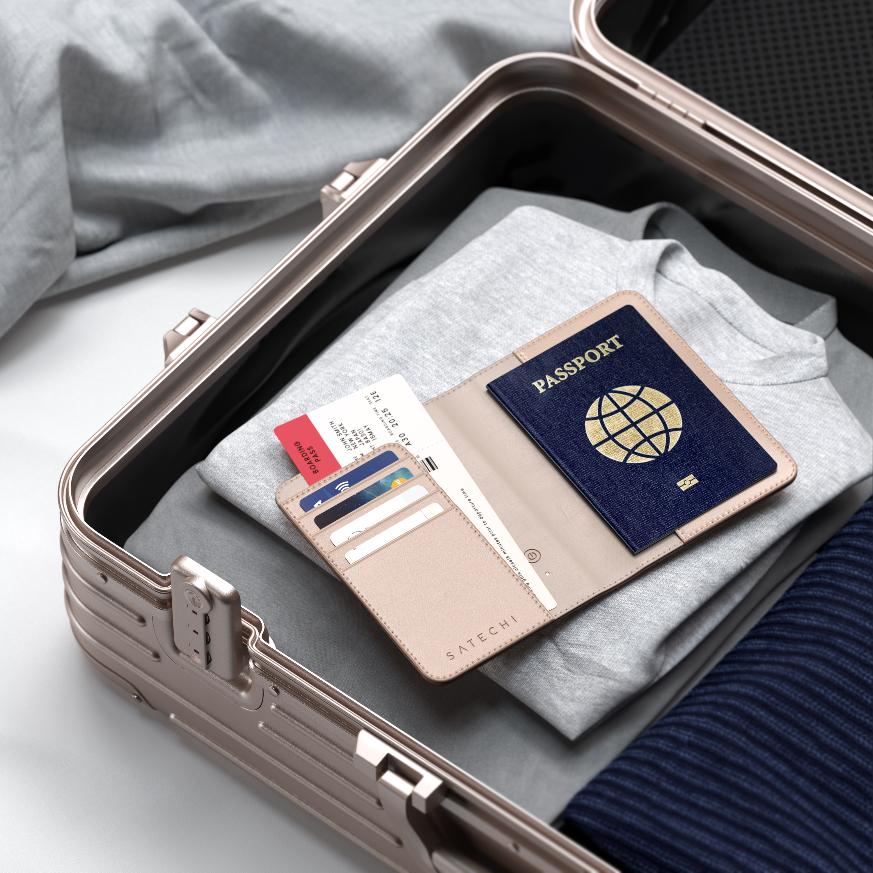 Satechi Vegan-Leather FindAll Passport Cover - Desert Rose