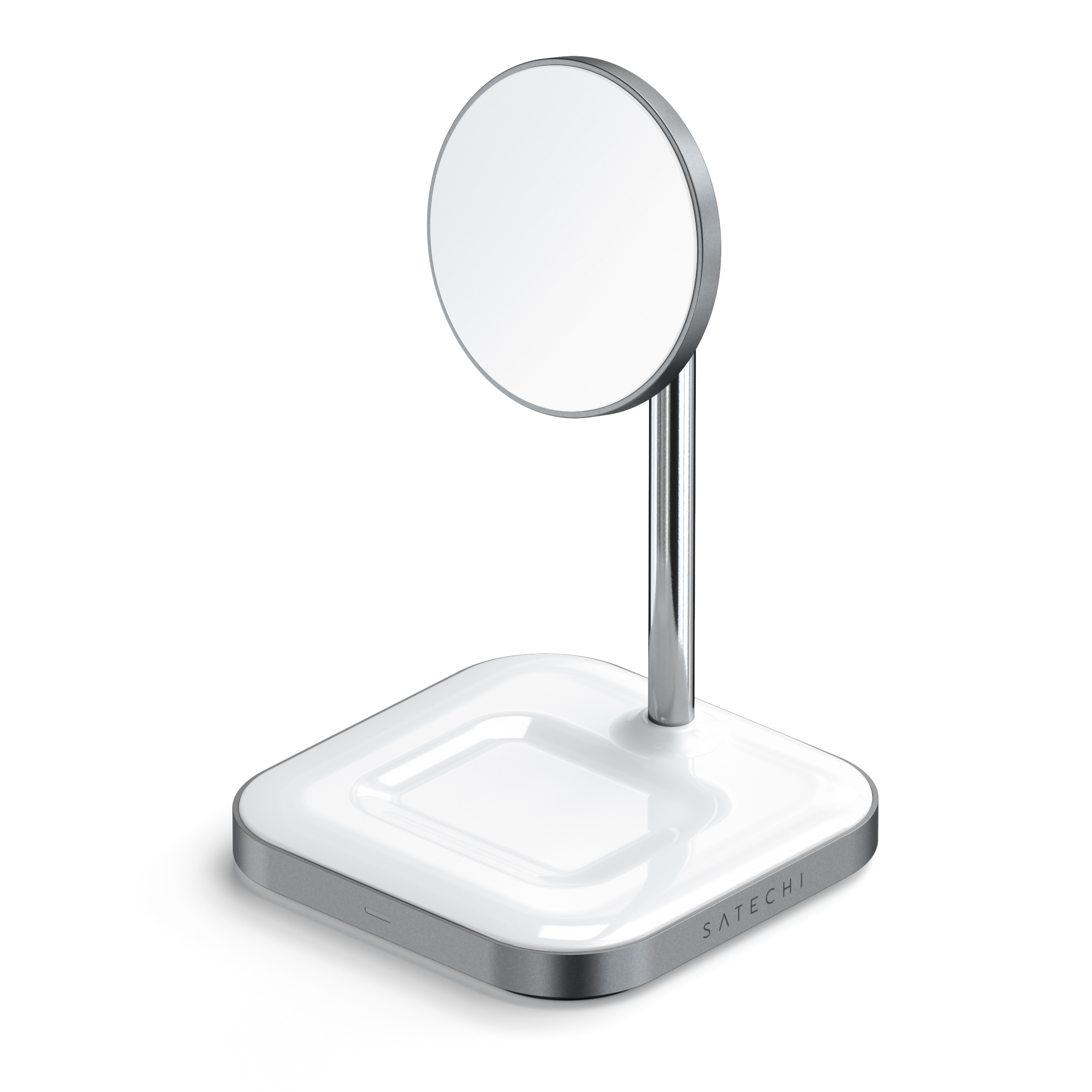 Satechi Aluminium 2-in-1 Magnetic Wireless Charging stand (iPhone 12/13, AirPods Pro, USB-C cable included) - White