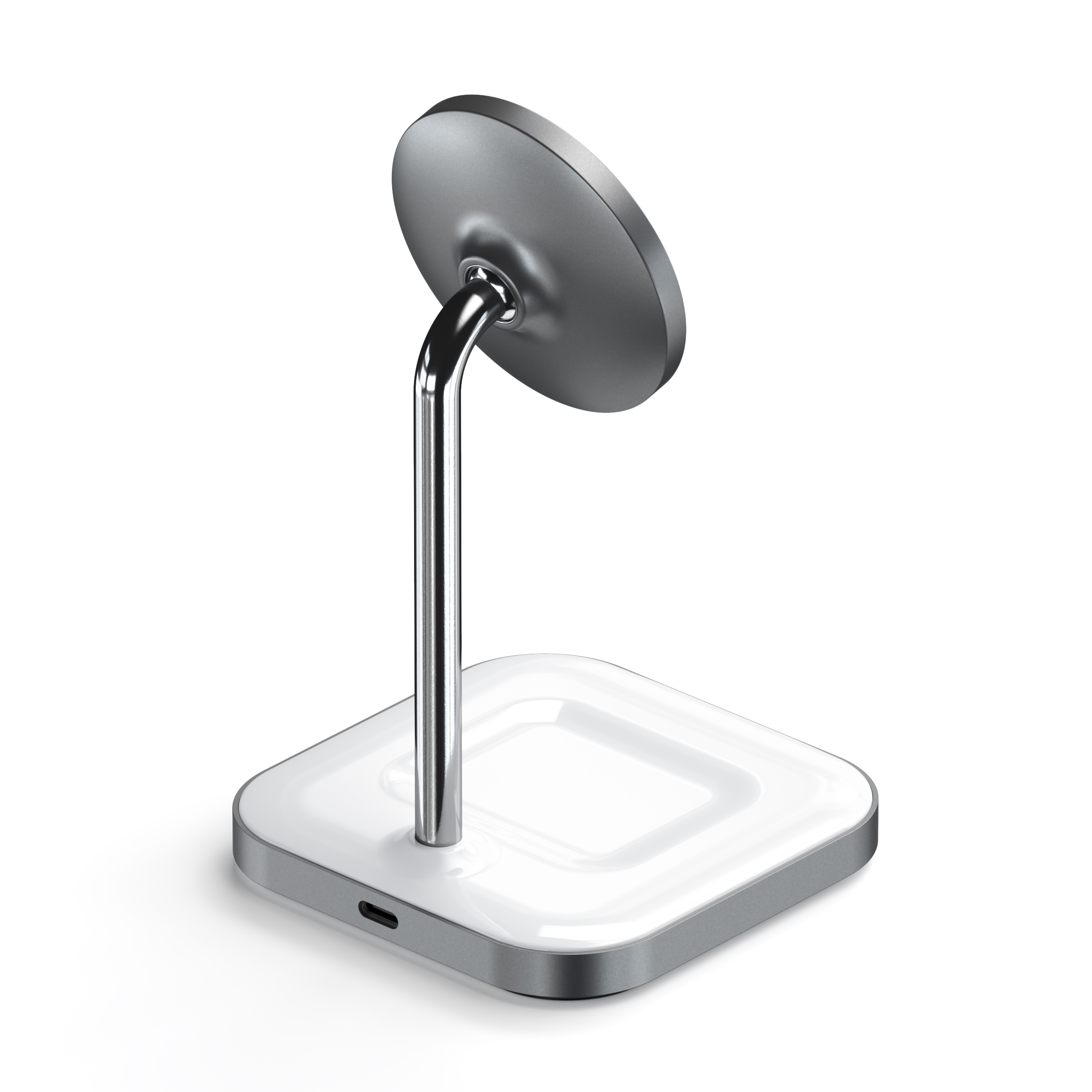 Satechi Aluminium 2-in-1 Magnetic Wireless Charging stand (iPhone 12/13, AirPods Pro, USB-C cable included) - White