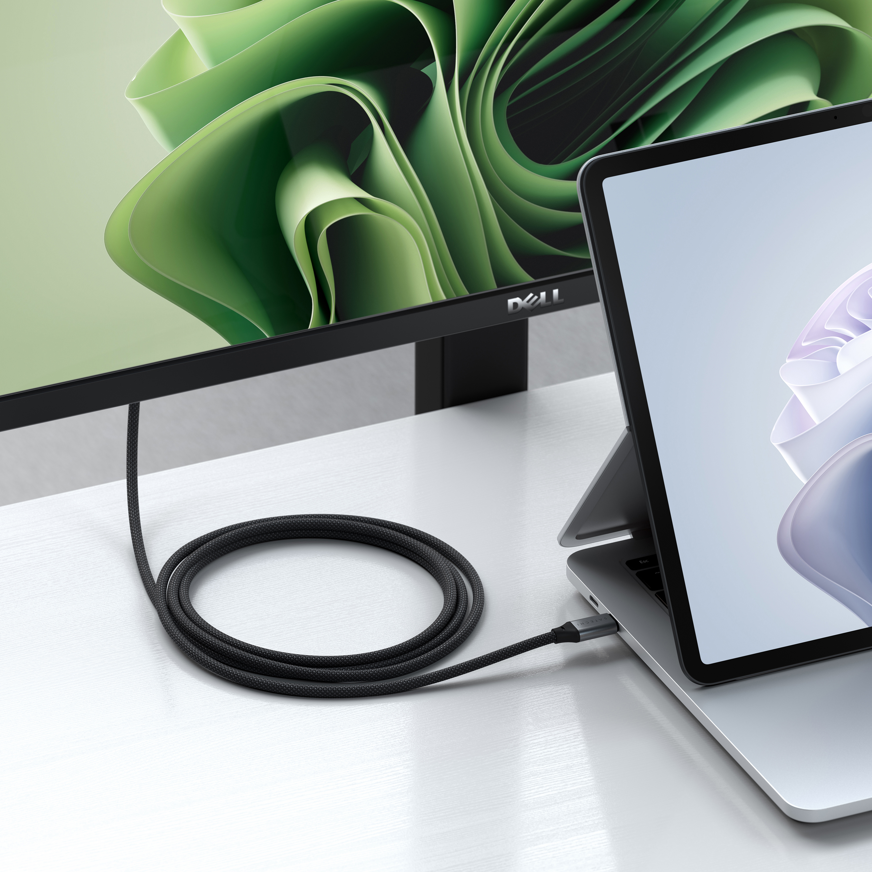 Satechi USB-C To HDMI 2.1 8K Cable (Mac Devices up to 4K/60Hz, 8K/60Hz, 4K 60Hz/120Hz, 2K/ 40Hz, 1080P/500Hz,  Dynamic HDR10+  HDCP 1.4 & HDCP 2.3) - Space Grey