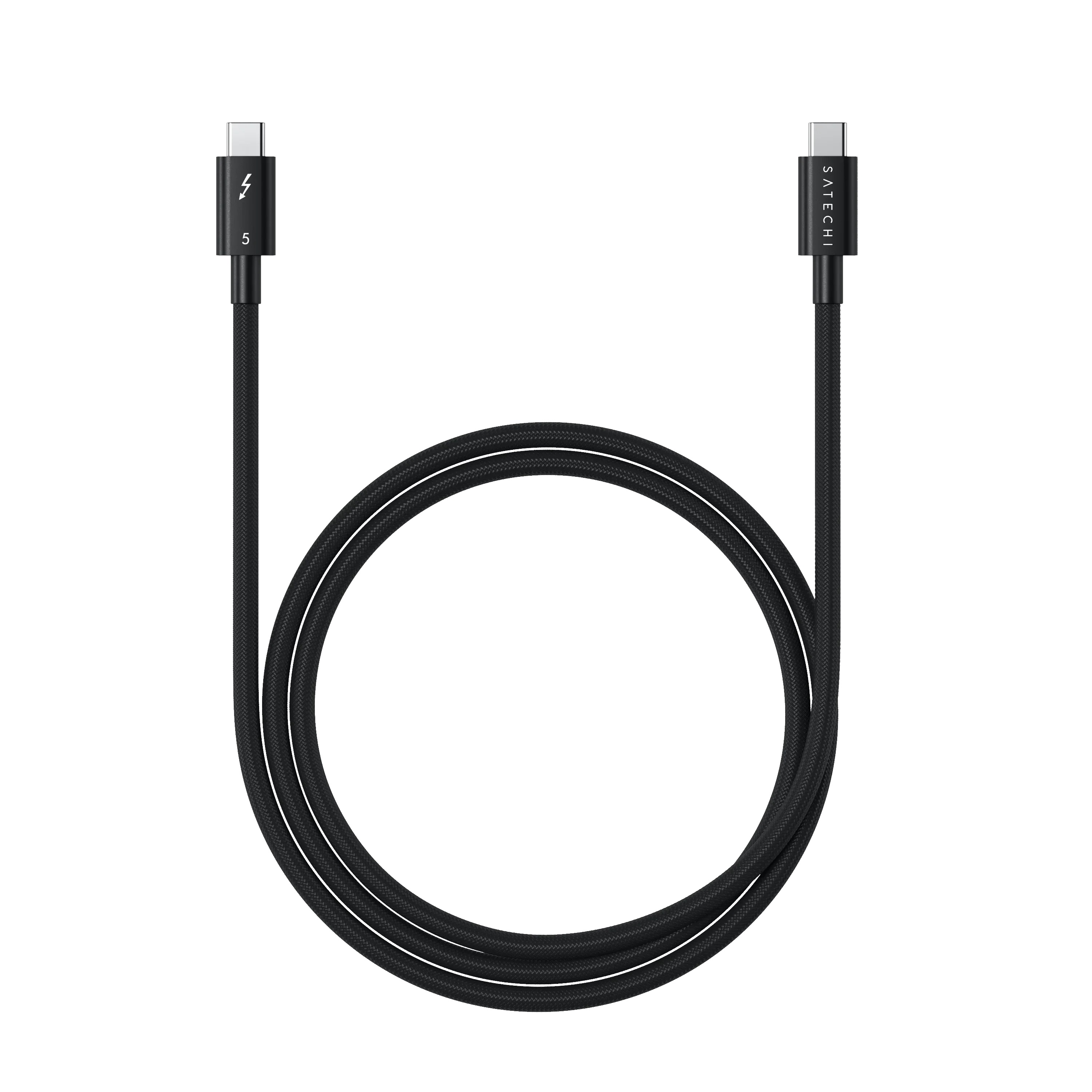 Laptop, Tablete & Telefoane - Satechi Thunderbolt 5 Pro Braided Cable 1m (PD240W,80Gpbs data,8K Video) - Space Black