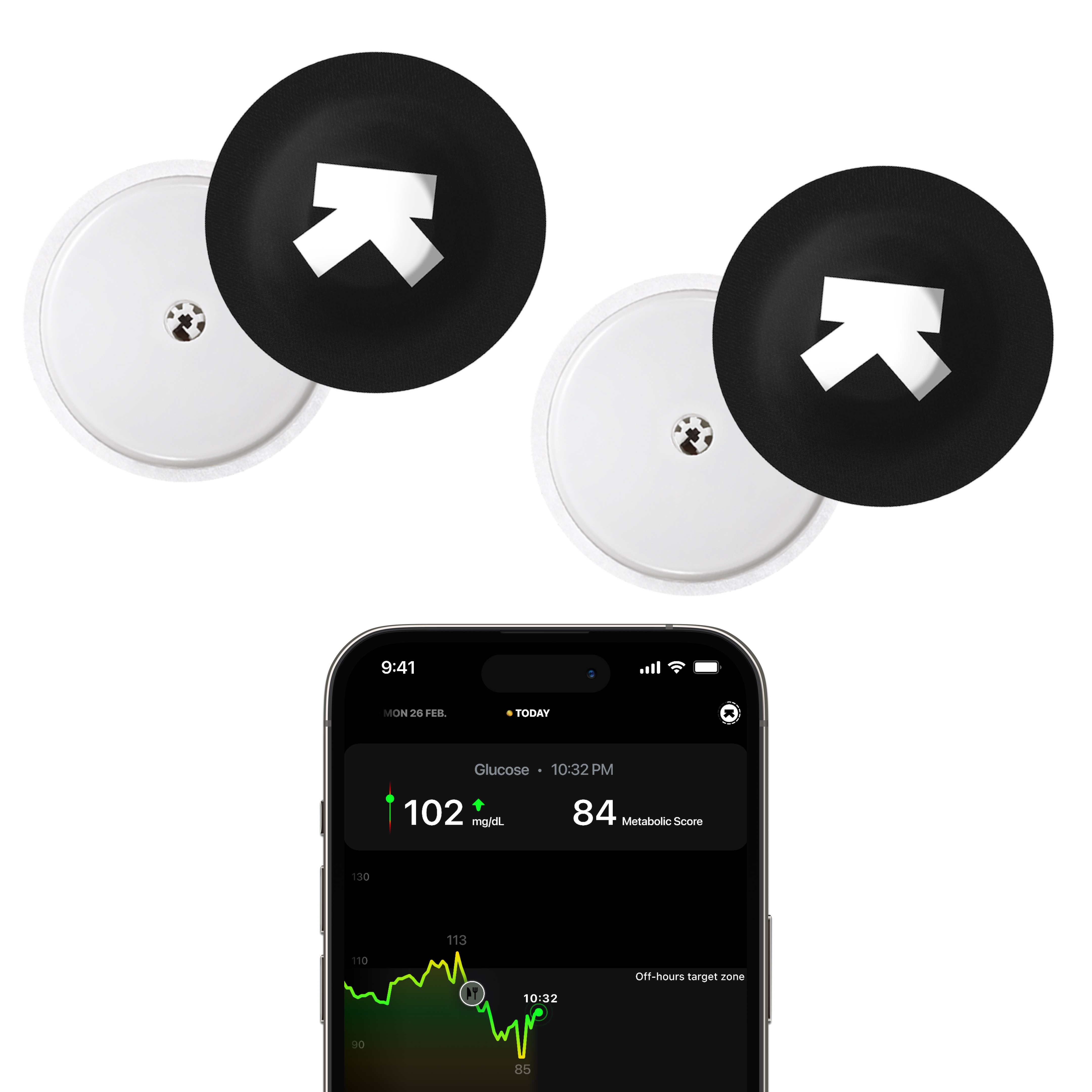 Ultrahuman M1 continuous glucose monitor / metabolic fitness tracker (NFC Required) 2 weeks tracking - 2S (2 Double pack)