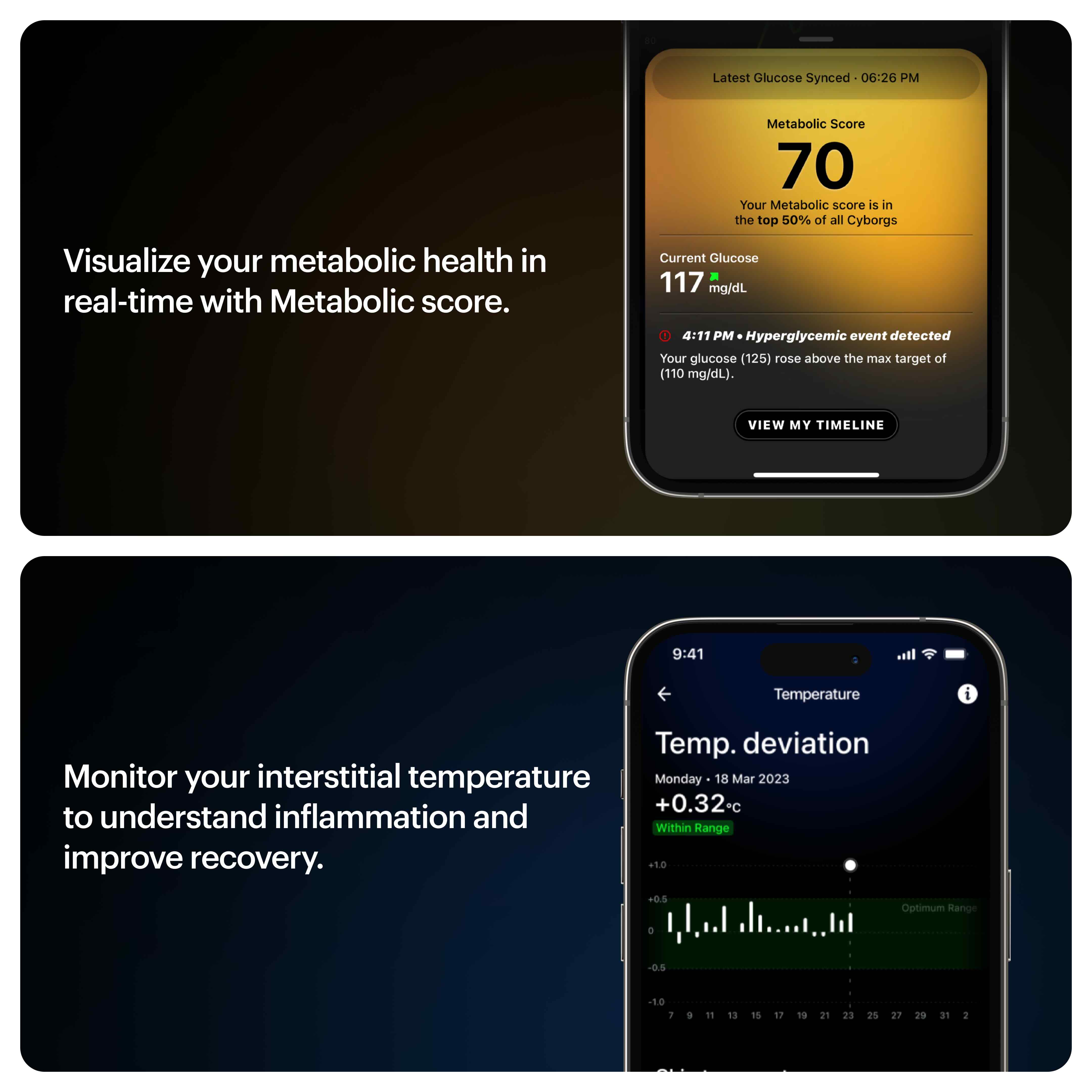 Ultrahuman M1 continuous glucose monitor / metabolic fitness tracker (NFC Required) 2 weeks tracking - 2S (2 Double pack)