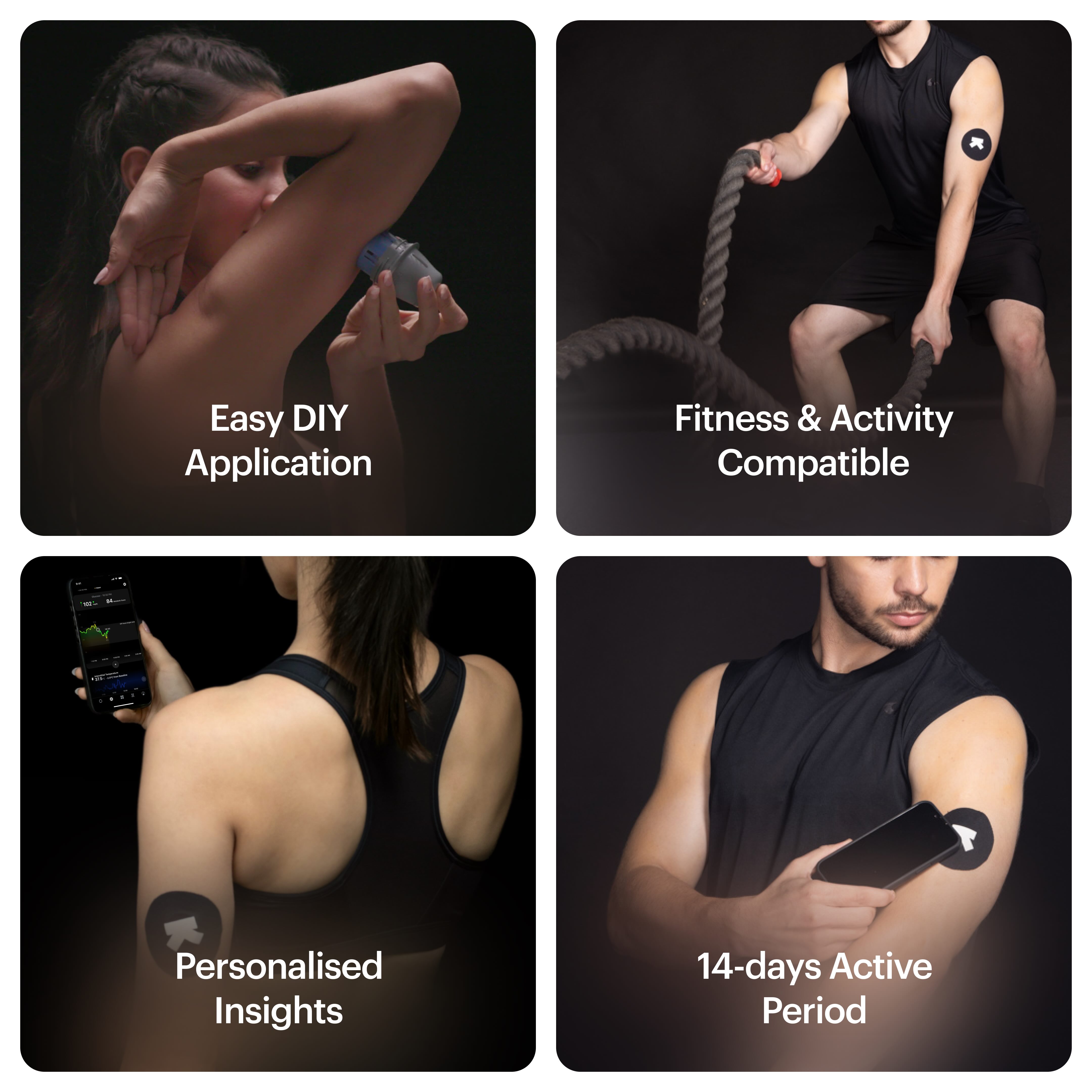 Ultrahuman M1 continuous glucose monitor / metabolic fitness tracker (NFC Required) 2 weeks tracking - 2S (2 Double pack)