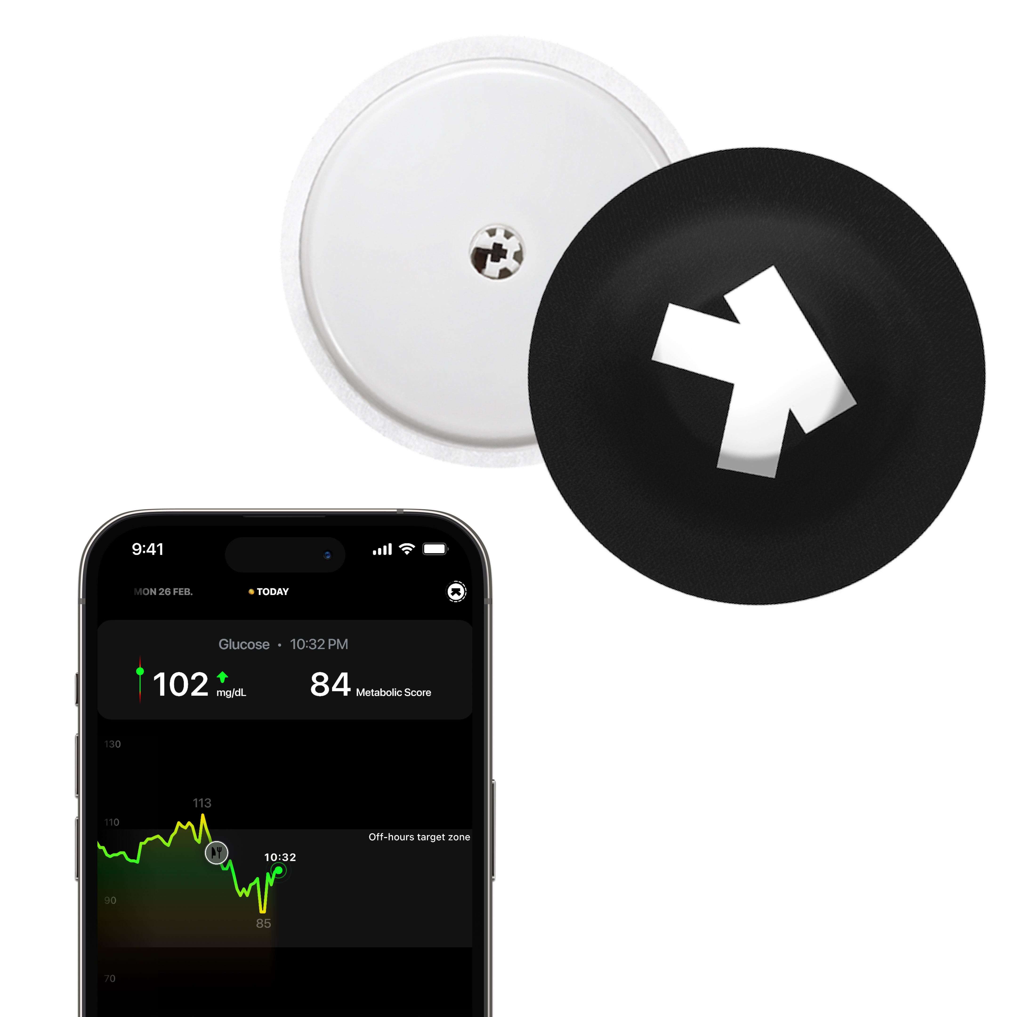 Ultrahuman M1 continuous glucose monitor / metabolic fitness tracker (NFC Required) 1 week tracking - 1S (1 Single pack)