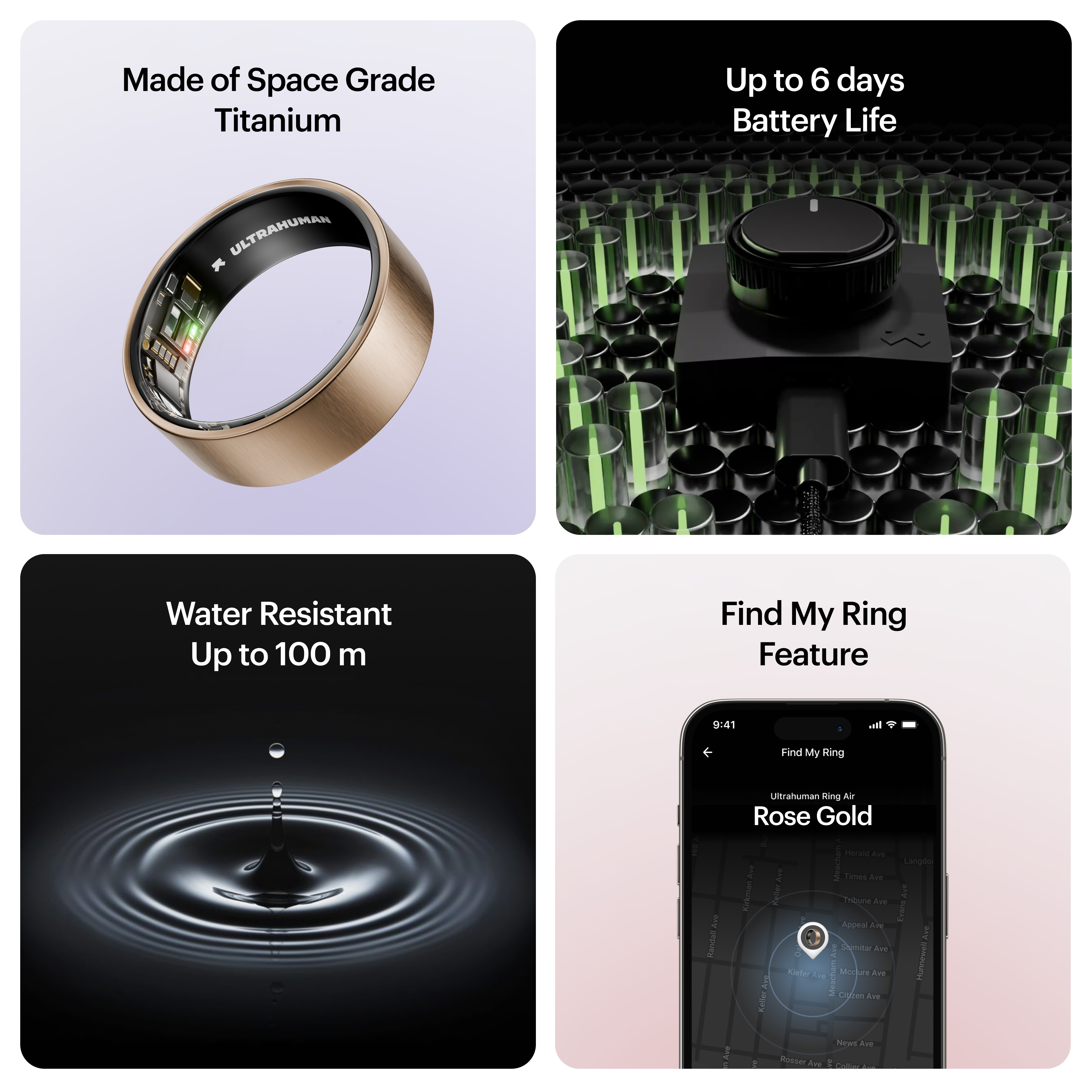 Ultrahuman Ring Air - Smart Ring, Charger, USB Cable / Size-12- Brushed_Rose_Gold