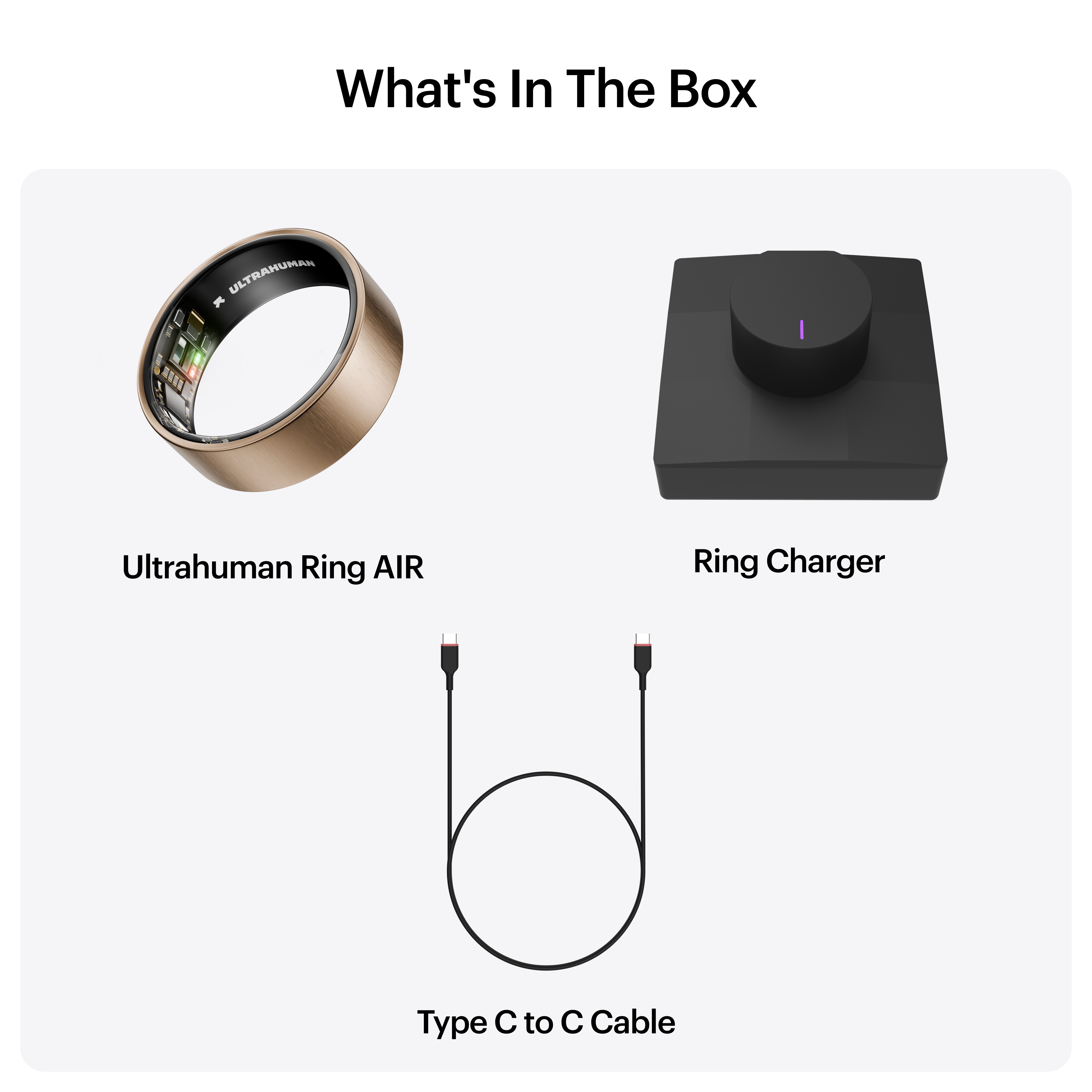 Ultrahuman Ring Air - Smart Ring, Charger, USB Cable / Size-08- Brushed_Rose_Gold