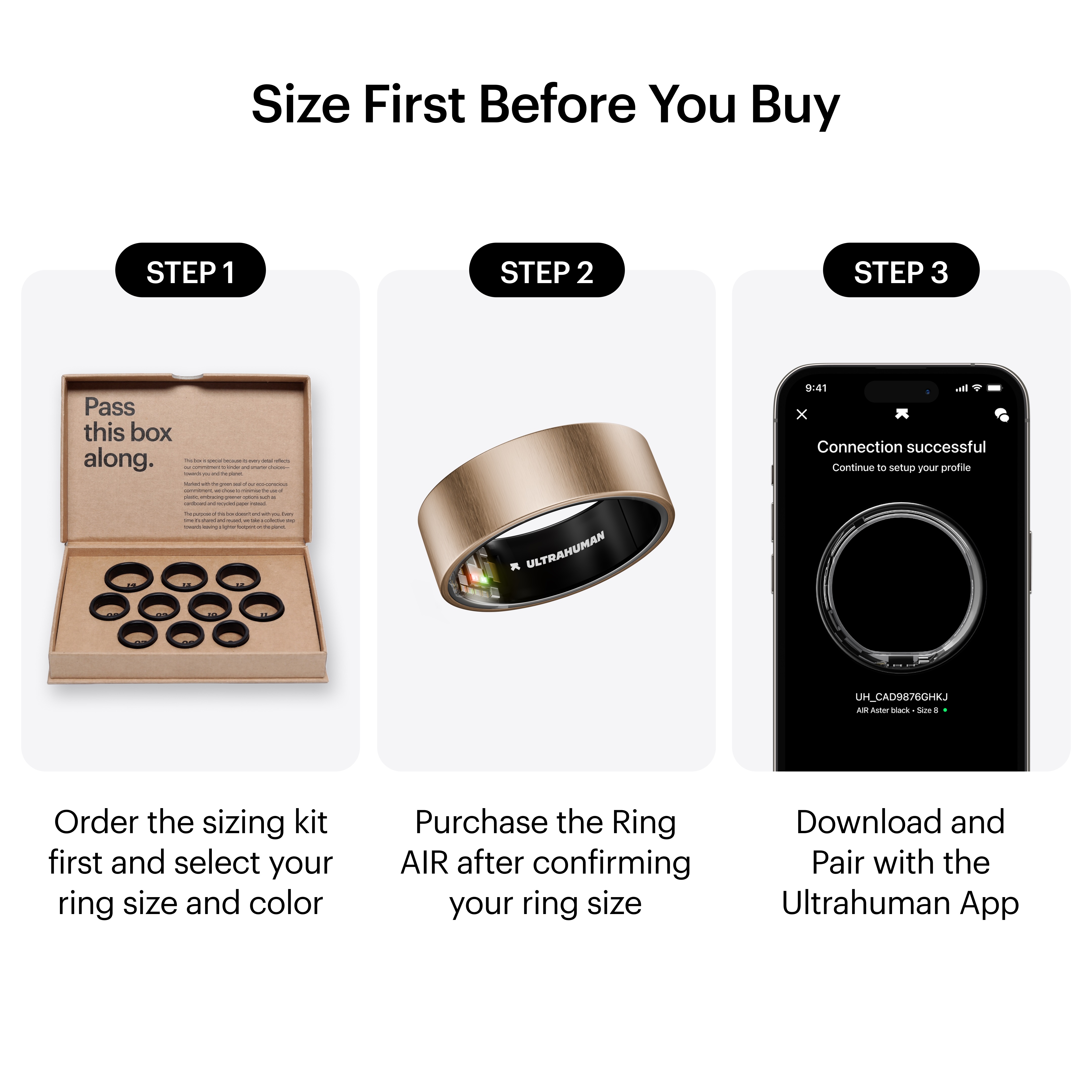Ultrahuman Ring Air - Smart Ring, Charger, USB Cable / Size-09- Brushed_Rose_Gold