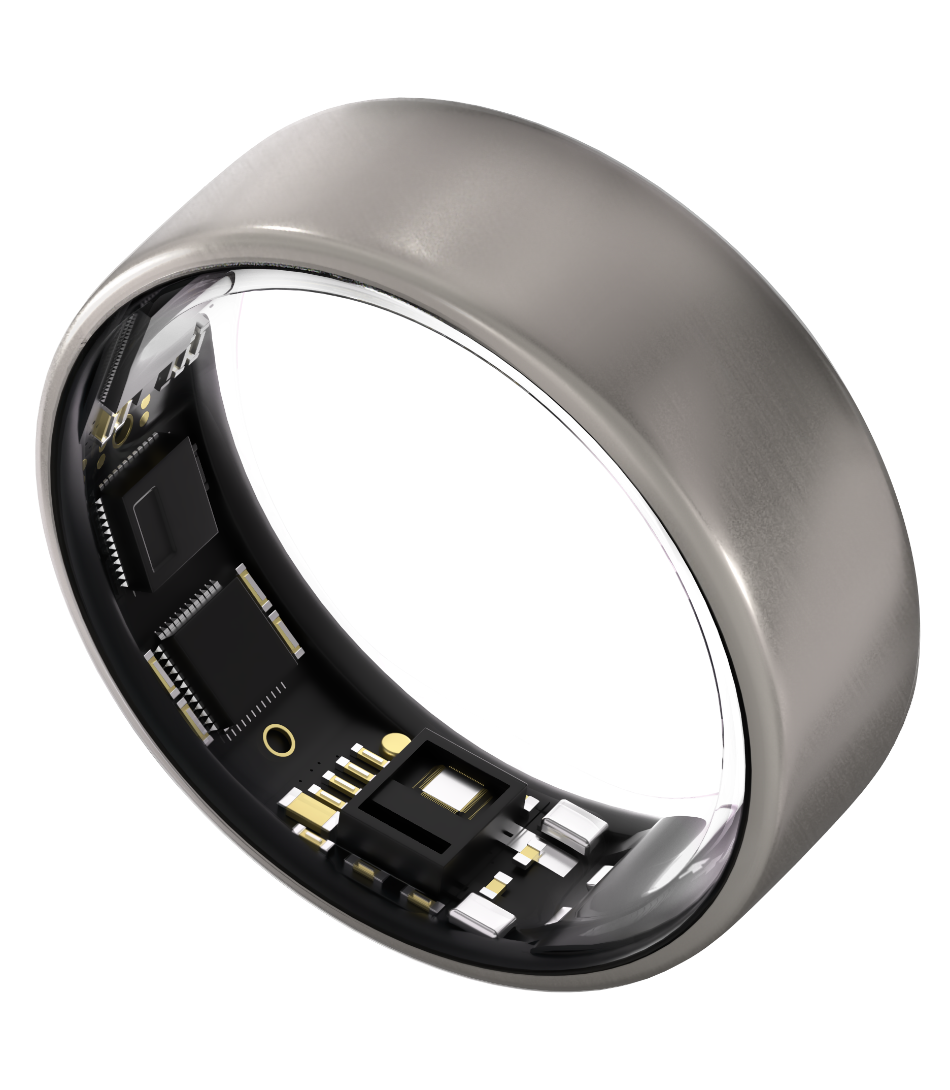 Ultrahuman Ring Air - Smart Ring, Charger, USB Cable / Size-06- Raw_Titanium