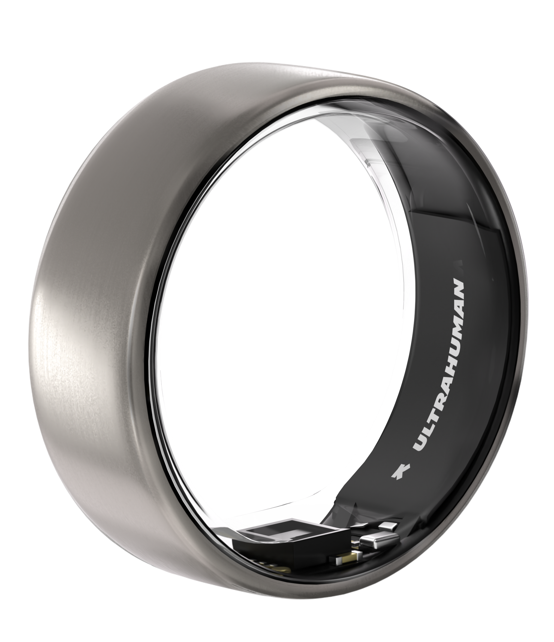 Ultrahuman Ring Air - Smart Ring, Charger, USB Cable / Size-08- Raw_Titanium