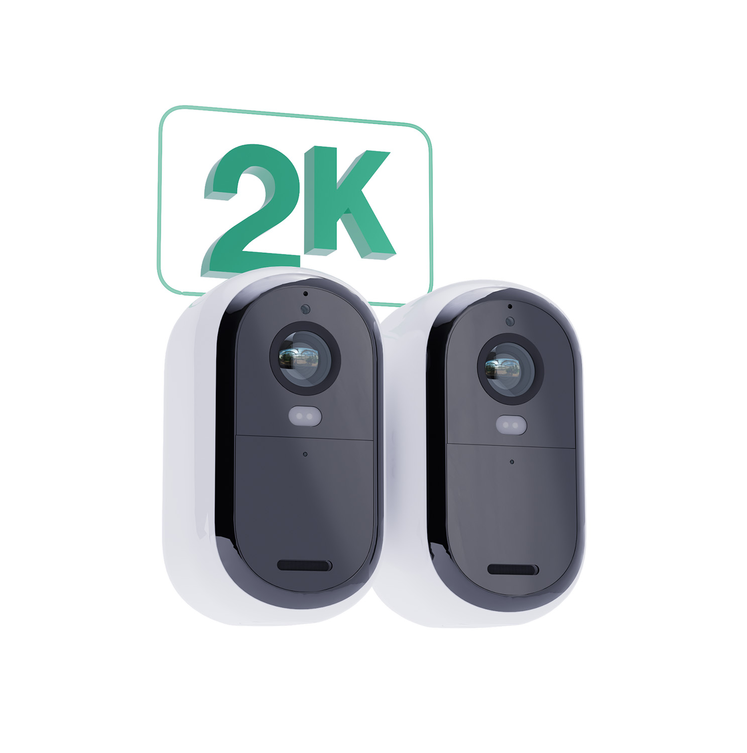 Arlo Essential (Gen.2) Bundle 2K Outdoor Security Camera - 2 Camera Kit + 2 Essential Solar Panel Charger - White