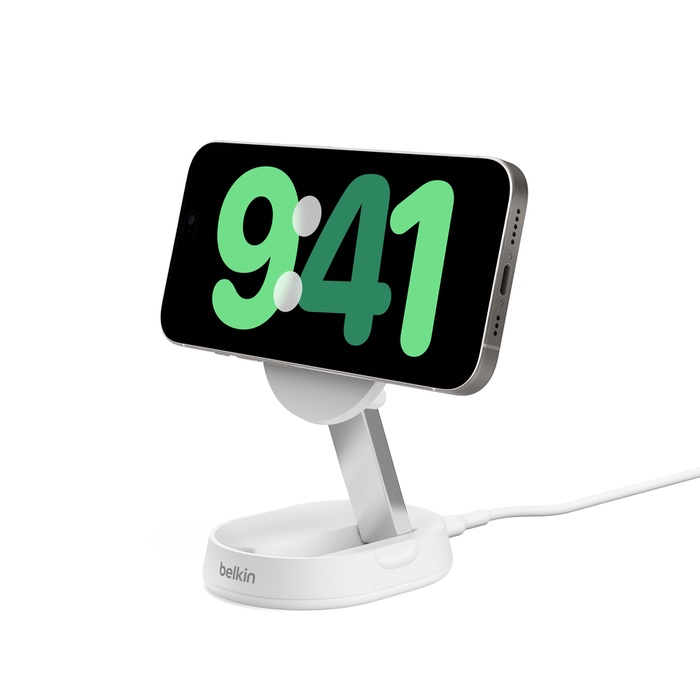 Belkin BOOSTCHARGE PRO Convertible Qi2 15w Magnetic Charging Stand, w/PSU - White