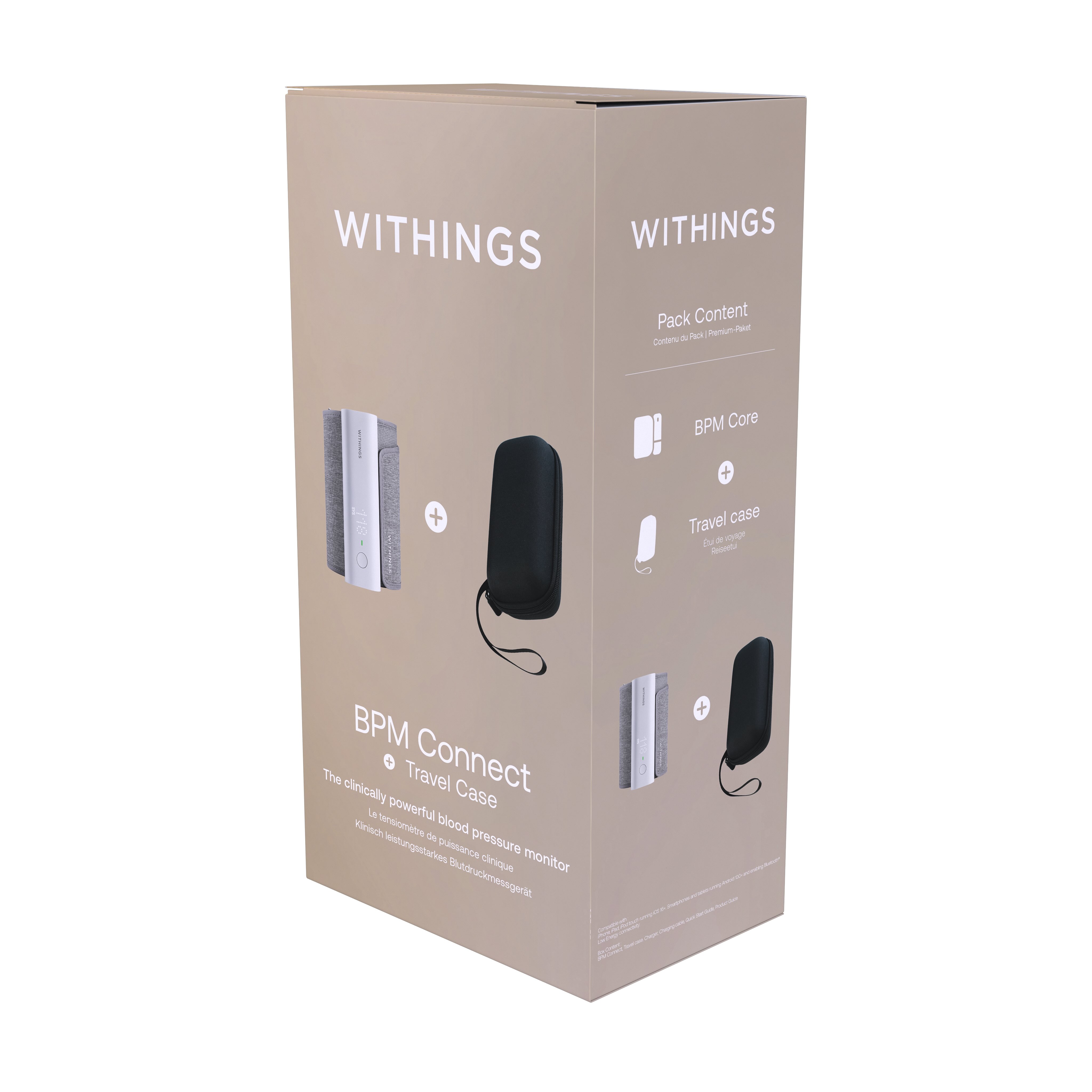 Withings Bundle Blood Pressure Monitor Connect w Wifi sync (including Travel case for BPM Connect)