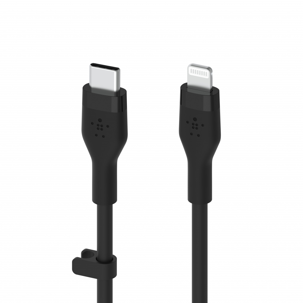 Belkin BOOST CHARGE Flex Silicone cable USB-C to Lightning - 1M - Black