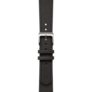 Withings Leather Wristband 18mm w Silver buckle for Scanwatch 38mm, Steel HR 36mm, Withings Move, Move ECG, Steel - Black