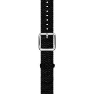 Withings Polyethylene terephthalate Wristband 18mm w Silver buckle for Scanwatch 38mm, Steel HR 36mm, Withings Move, Move ECG, Steel - Black & White