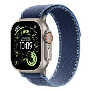 Apple Watch Ultra 3 Cellular 49mm Natural Titanium Case with Blue/Bright Blue Trail Loop - M/L (Demo)