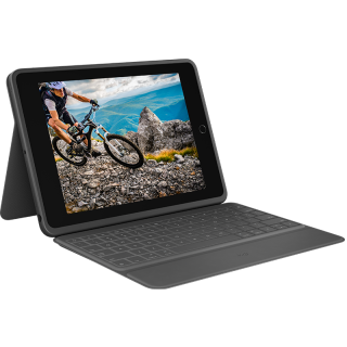 Logitech Rugged Folio Ultra-protective keyboard case with Smart Connector for iPad (7th, 8th and 9th gen) - Graphite - UK