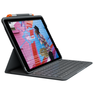 Logitech Slim Folio keyboard case for iPad (7th, 8th, & 9th gen) - Graphite - UK