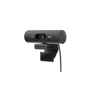 Logitech Brio 500 Full HD 1080p webcam w light correction, auto-framing, & Show Mode - Graphite