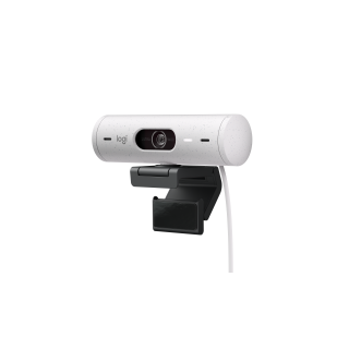 Logitech Brio 500 Full HD 1080p webcam w light correction, auto-framing, & Show Mode - Off White