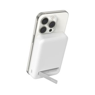 Belkin 10k Qi2 MagSafe Compatible Powerbank with kickstand - White