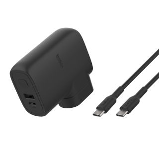 Belkin BOOSTCHARGE Hybrid Wall Travel Charger 25w + 5k Power Bank, UK, EU, US, AU - Black