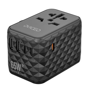Dviced Universal travel adapter 65W GaN - Black