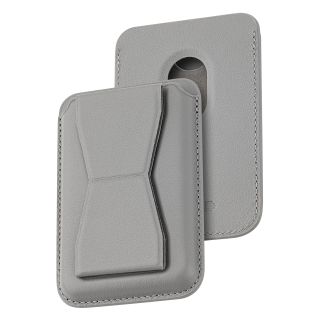 Dviced Leather magsafe cardholder with stand - Grey