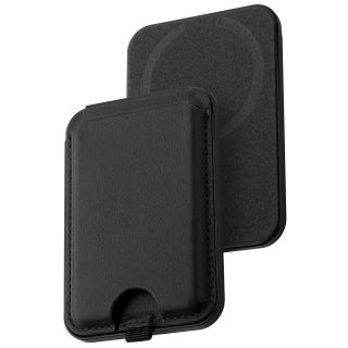 Dviced Leather magsafe foldable cardholder and stand - Black