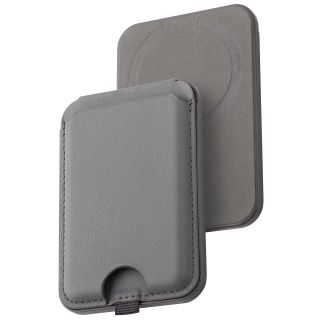 Dviced Leather magsafe foldable cardholder and stand - Grey