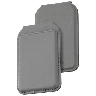 Dviced Leather magsafe foldable cardholder - Grey