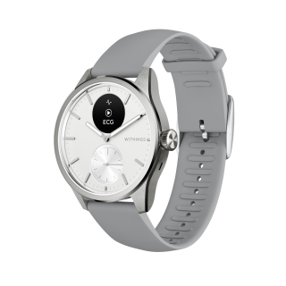 Withings Scanwatch 2 / 42mm (Activity, Sleep Tracker, ECG, Temperature, SPO2 / Stainless steel, fkm wristband, sapphire glass) - White
