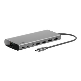 Belkin Connect Universal USB-C 8-in-1 Dual Display Core Hub - Silver