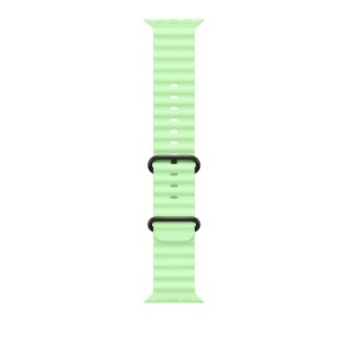 Apple Watch 49mm Band:  Neon Green Ocean Band - Black Titanium Finish