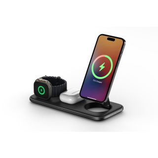 Satechi Qi2 Trio Wireless Charging Pad - with Type A,C,G plugs - Space gray
