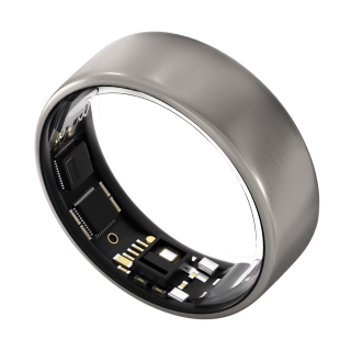 Ultrahuman Ring Air - Smart Ring, Charger, USB Cable / Size-14- Raw_Titanium