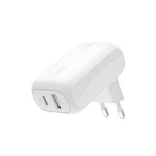 Belkin Dual Wall Charger 42W - 30W USB-C PD PPS + 12w USB-A - White