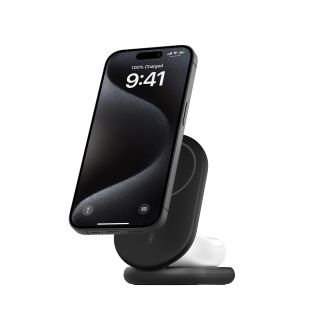 Belkin BOOSTCHARGE Qi2 15w Magnetic 2in1 Stand - Black