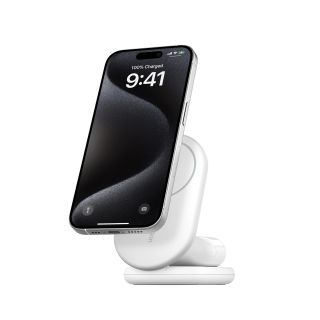 Belkin BOOSTCHARGE Qi2 15w Magnetic 2in1 Stand - White