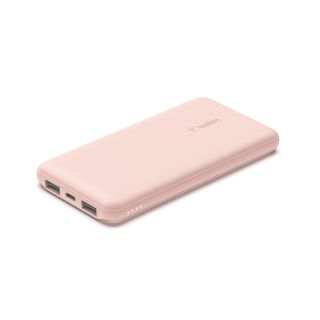 Belkin BOOST CHARGE (10000 mAH) Power Bank with USB-C 15W - Dual USB-A - 15cm USB-A to C Cable - Pink