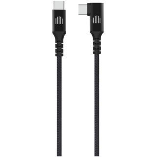 Dviced Angled Braided cable USB-C to USB-C, 1,25m - Black