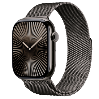 Apple Watch S10 Cellular 46mm Slate Titanium Case with Slate Milanese Loop - S/M